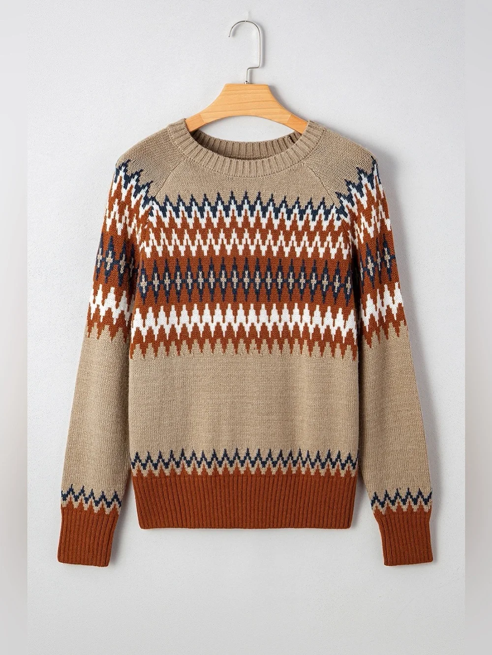 Geometric Pattern Long Sleeve Sweater